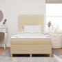 Cama con Base de Resortes y Colchón Crema 120x200 cm Tela