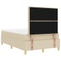 Cama con Base de Resortes y Colchón Crema 120x200 cm Tela