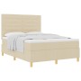 Cama con Somier y Colchón Crema 140x190 cm Tela de , Camas y somieres - Ref: Foro24-3339544, Precio: 491,57 €, Descuento: %