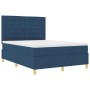 Cama con Base de Muelles Azul con Colchón 160x200 cm Tela de , Camas y somieres - Ref: Foro24-3339559, Precio: 555,54 €, Desc...