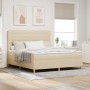 Cama Box Spring con Colchón Crema Super King Tela de , Camas y somieres - Ref: Foro24-3339565, Precio: 630,76 €, Descuento: %