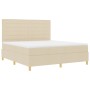 Cama Box Spring con Colchón Crema Super King Tela de , Camas y somieres - Ref: Foro24-3339565, Precio: 630,76 €, Descuento: %