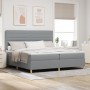 Cama Base Tapizada con Colchón Gris Claro 200x200 cm Tela by , Beds and slatted bases - Ref: Foro24-3339567, Price: 650,02 €,...
