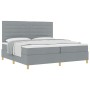 Cama Base Tapizada con Colchón Gris Claro 200x200 cm Tela by , Beds and slatted bases - Ref: Foro24-3339567, Price: 650,02 €,...