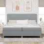 Cama Base Tapizada con Colchón Gris Claro 200x200 cm Tela by , Beds and slatted bases - Ref: Foro24-3339567, Price: 650,02 €,...