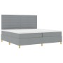 Cama Base Tapizada con Colchón Gris Claro 200x200 cm Tela by , Beds and slatted bases - Ref: Foro24-3339567, Price: 650,02 €,...
