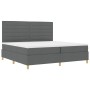 Cama con Box Spring con colchón gris oscuro 200x200 cm tela by , Beds and slatted bases - Ref: Foro24-3339568, Price: 649,92 ...