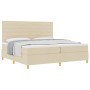 Cama con Base de Resortes y Colchón Crema 200x200 cm Tela by , Beds and slatted bases - Ref: Foro24-3339572, Price: 623,25 €,...