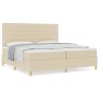 Cama con Base de Resortes y Colchón Crema 200x200 cm Tela by , Beds and slatted bases - Ref: Foro24-3339572, Price: 623,25 €,...