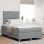 Cama tipo box spring con colchón gris claro 120x200 cm Tela de , Camas y somieres - Ref: Foro24-3339609, Precio: 414,92 €