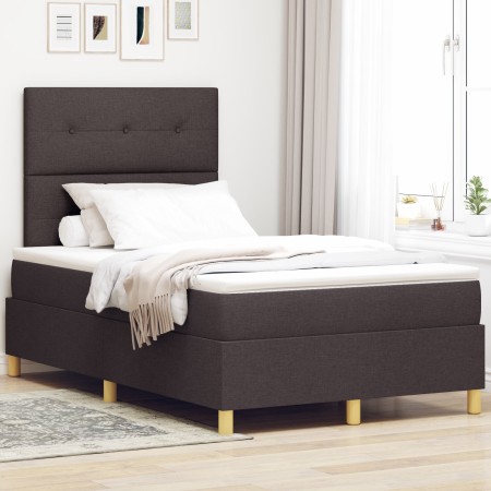 Cama con Base y Colchón Marrón Oscuro 120x200 cm Tela von , Betten und Lattenroste - Ref: Foro24-3339612, Preis: 401,68 €, Ra...