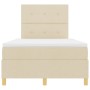 Cama con somier y colchón crema 120x200 cm tela von , Betten und Lattenroste - Ref: Foro24-3339614, Preis: 425,00 €, Rabatt: %