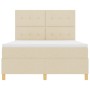 Cama con somier y colchón Crema 140x190 cm Tela de , Camas y somieres - Ref: Foro24-3339621, Precio: 487,98 €, Descuento: %