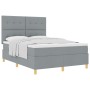 Cama con Base de Muelles con Colchón Gris Claro 140x200 cm Tela by , Beds and slatted bases - Ref: Foro24-3339623, Price: 492...
