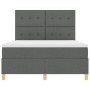 Cama con Sommier con Colchón Gris Oscuro 140x200 cm Tela