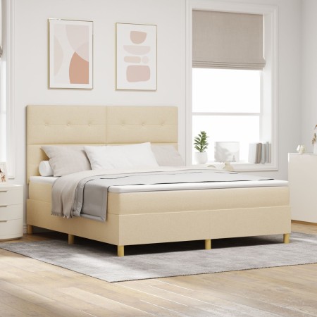 Cama de Muelles con Colchón Beige Super King en Tela de , Camas y somieres - Ref: Foro24-3339642, Precio: 640,88 €, Descuento: %