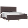 Cama con Box Spring Marrón Oscuro 200x200 cm Tela by , Beds and slatted bases - Ref: Foro24-3339647, Price: 657,50 €, Discoun...