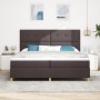 Cama con Box Spring Marrón Oscuro 200x200 cm Tela by , Beds and slatted bases - Ref: Foro24-3339647, Price: 657,50 €, Discoun...