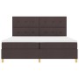 Cama con Box Spring Marrón Oscuro 200x200 cm Tela by , Beds and slatted bases - Ref: Foro24-3339647, Price: 657,50 €, Discoun...