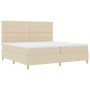 Cama con Box Spring y Colchón Crema 200x200 cm Tela von , Betten und Lattenroste - Ref: Foro24-3339649, Preis: 616,87 €, Raba...