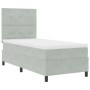 Cama con sommier y colchón Gris Claro 90x200 cm Terciopelo by , Beds and slatted bases - Ref: Foro24-3339806, Price: 328,47 €...