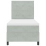 Cama con sommier y colchón Gris Claro 90x200 cm Terciopelo by , Beds and slatted bases - Ref: Foro24-3339806, Price: 328,47 €...