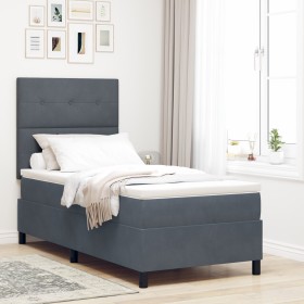 Cama Box Spring con Colchón Gris Oscuro 90x200 cm Terciopelo von , Betten und Lattenroste - Ref: Foro24-3339807, Preis: 326,3...