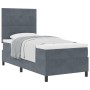 Cama Box Spring con Colchón Gris Oscuro 90x200 cm Terciopelo by , Beds and slatted bases - Ref: Foro24-3339807, Price: 328,82...