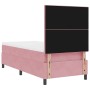 Cama con Base de Resortes con Colchón Rosa 90x200 cm Terciopelo de , Camas y somieres - Ref: Foro24-3339811, Precio: 327,04 €...