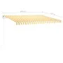 Manual retractable awning with yellow and white poles 4.5x3 m by vidaXL, Awnings - Ref: Foro24-3069958, Price: 459,20 €, Disc...