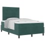 Cama Box Spring con Colchón Verde Oscuro 120x200 cm Terciopelo by , Beds and slatted bases - Ref: Foro24-3339827, Price: 450,...