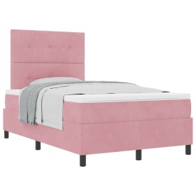 Cama con somier y colchón Rosa 120x200 cm Terciopelo by , Beds and slatted bases - Ref: Foro24-3339829, Price: 423,83 €, Disc...