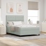 Cama Box Spring con Colchón Gris Claro 140x190 cm Aterciopelado von , Betten und Lattenroste - Ref: Foro24-3339830, Preis: 53...