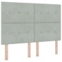 Cama con somier box spring y colchón Gris Claro 140x200 cm Terciopelo by , Beds and slatted bases - Ref: Foro24-3339836, Pric...