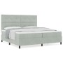Cama Box Spring con Colchón Gris Claro 200x200 cm Terciopelo von , Betten und Lattenroste - Ref: Foro24-3339854, Preis: 617,5...