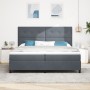 Cama con somier y colchón Gris oscuro 200x200 cm Terciopelo de , Camas y somieres - Ref: Foro24-3339855, Precio: 629,33 €, De...