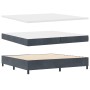 Cama con somier y colchón Gris oscuro 200x200 cm Terciopelo de , Camas y somieres - Ref: Foro24-3339855, Precio: 629,33 €, De...