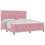 Cama Box Spring con colchón Rosa 200x200 cm de Terciopelo by , Beds and slatted bases - Ref: Foro24-3339859, Price: 614,37 €,...