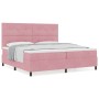 Cama Box Spring con colchón Rosa 200x200 cm de Terciopelo by , Beds and slatted bases - Ref: Foro24-3339859, Price: 614,37 €,...