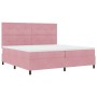 Cama Box Spring con colchón Rosa 200x200 cm de Terciopelo by , Beds and slatted bases - Ref: Foro24-3339859, Price: 614,37 €,...
