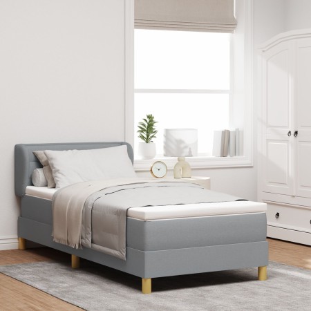 Cama Box Spring con Colchón Gris Claro 90x200 cm Tela von , Betten und Lattenroste - Ref: Foro24-3340129, Preis: 321,71 €, Ra...