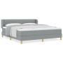 Cama box spring con colchón gris claro 180x200 cm de tela by , Beds and slatted bases - Ref: Foro24-3340164, Price: 555,23 €,...