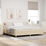 Cama Box Spring con Colchón Crema 200x200 cm Tela de , Camas y somieres - Ref: Foro24-3340239, Precio: 567,91 €, Descuento: %