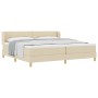 Cama Box Spring con Colchón Crema 200x200 cm Tela de , Camas y somieres - Ref: Foro24-3340239, Precio: 567,91 €, Descuento: %