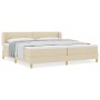 Cama Box Spring con Colchón Crema 200x200 cm Tela de , Camas y somieres - Ref: Foro24-3340239, Precio: 567,91 €, Descuento: %