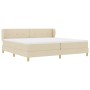 Cama Box Spring con Colchón Crema 200x200 cm Tela de , Camas y somieres - Ref: Foro24-3340239, Precio: 567,91 €, Descuento: %