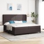 Cama con somier y colchón Marrón Oscuro 200x200 cm Tela de , Camas y somieres - Ref: Foro24-3340525, Precio: 701,40 €, Descue...