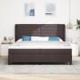 Cama con somier y colchón Marrón Oscuro 200x200 cm Tela de , Camas y somieres - Ref: Foro24-3340525, Precio: 701,40 €, Descue...