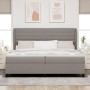 Cama con somier y colchón taupe 200x200 cm en tela de , Camas y somieres - Ref: Foro24-3340526, Precio: 756,41 €, Descuento: %