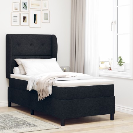 Cama Box Spring con colchón Negro 100x200 cm Tela von , Betten und Lattenroste - Ref: Foro24-3340552, Preis: 365,18 €, Rabatt: %